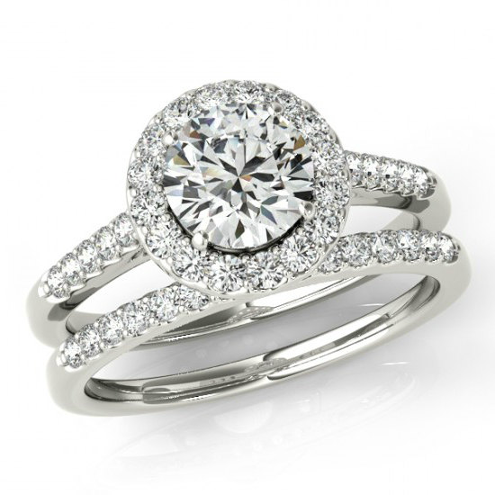 Hochzeit - 1 Carat Forever One Moissanite & Diamond Wedding Set - Engagement Rings for Women - Bridal Set - Moissanite Engagement Rings - Wedding Sets