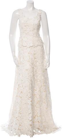 Wedding - Carolina Herrera Two Piece Lace Wedding Dress