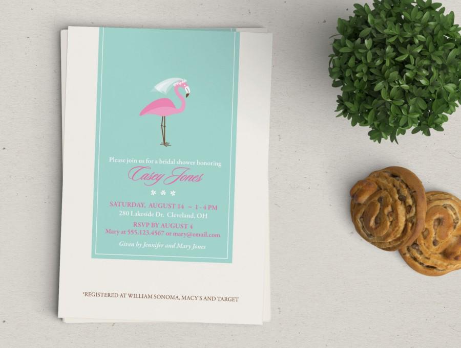 Hochzeit - Flamingo Bridal Shower Invitation