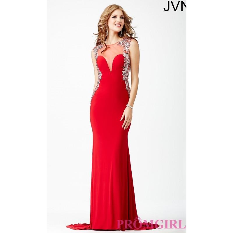 Wedding - Illusion Sweetheart Open Back JVN by Jovani Dress JVN25406 - Discount Evening Dresses 