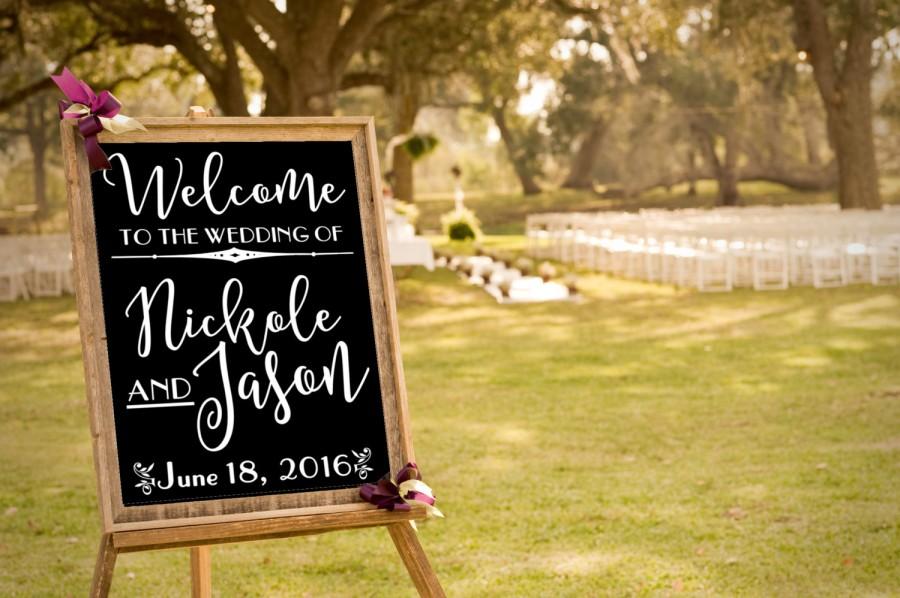 Mariage - Custom Wedding Decal, Wedding Welcome Sign, Art Deco Wedding Decor, DECAL/Sticker ONLY, 1920 Style Wedding, DIY Bride Craft