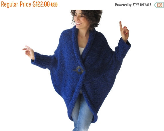 Mariage - CLEARANCE 50% Chunky Blue Casual Cardigan