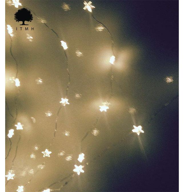 Mariage - STAR Fairy Lights-4 Metres- Wedding decoration- FREE decorating clips& Free wooden clips-low cost shipping
