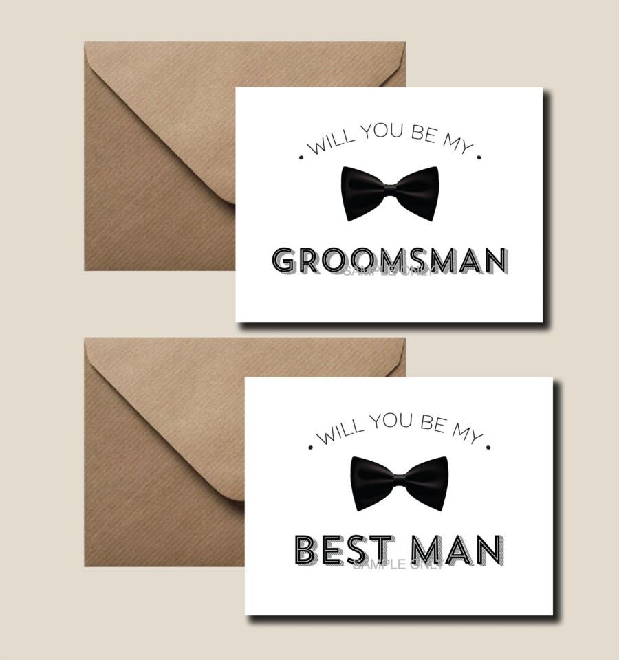 Wedding - Will you be my Best Man card, Will you be my Groomsman, Ring Bearer, Usher, etc printable set of 5