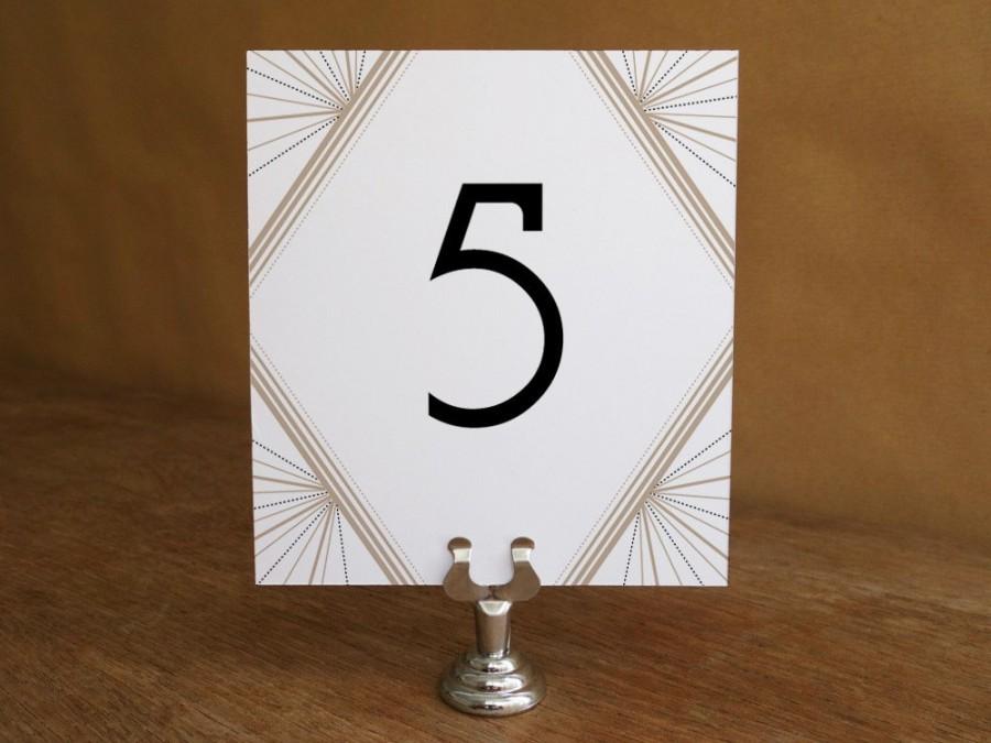 Wedding - Printable Table Number - Table Number Template - Instant Download - Wedding Table Number PDF - Art Deco Table Number - Gatsby Table Number