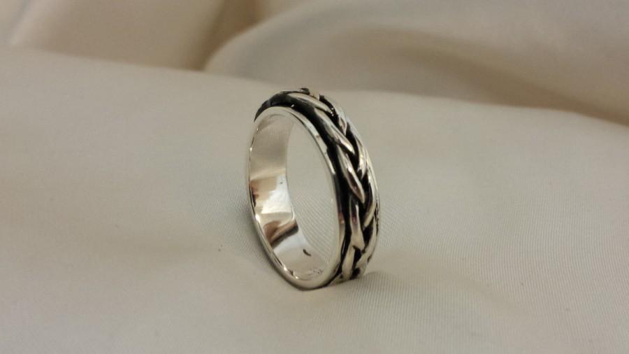 Wedding - 925 Sterling Silver 5mm  Irish Celtic Unisex Weave of Eternity Spinner Ring