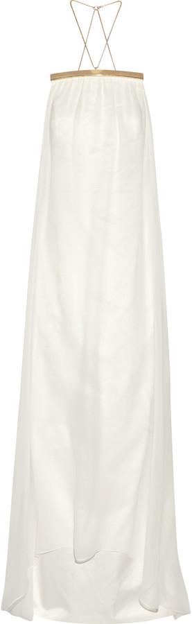 Mariage - Maison Margiela Chain-embellished silk and cotton-blend gown