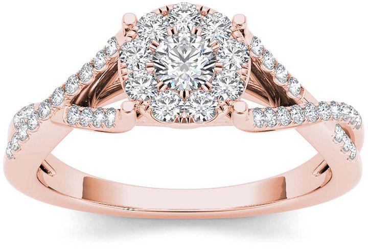 زفاف - MODERN BRIDE 3/4 CT. T.W. Diamond 10K Rose Gold Engagement Ring