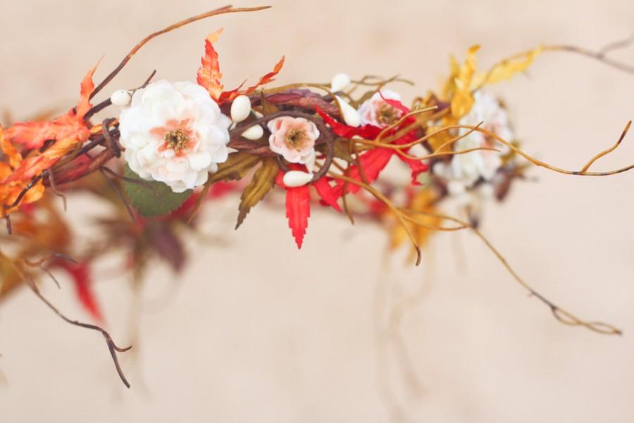 Mariage - autumn wedding, autumn crown, rustic wedding, bridal hair band, autumn bridal crown