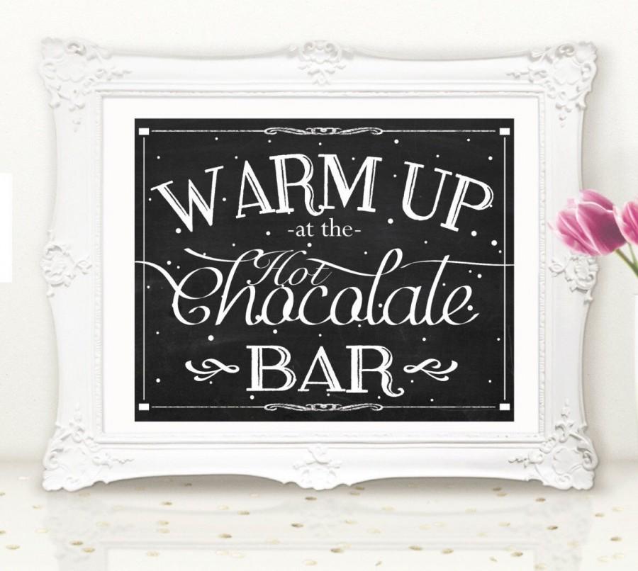 Hochzeit - INSTANT DOWNLOAD Printable Hot Chocolate Bar Sign, Hot Chocolate Bar, Hot Cocoa Bar, Cocoa Bar, Party decor, Chalk board