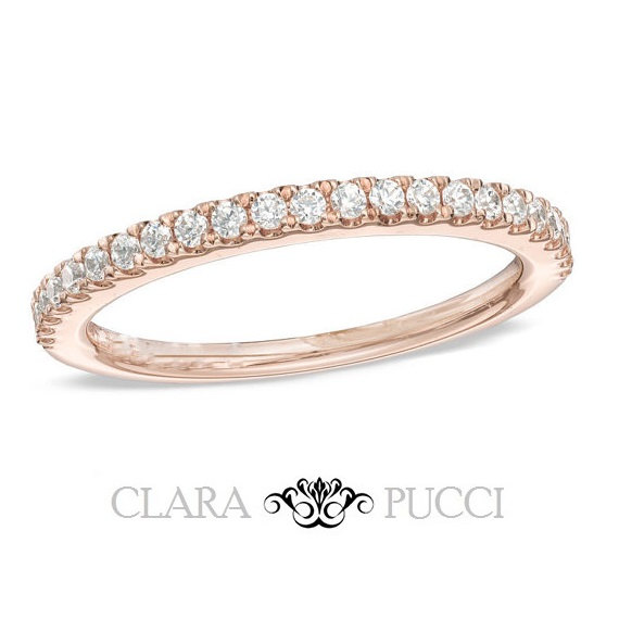 زفاف - 0.8 CT Wedding Engagement Ring Band Classic 14k Rose Gold Made and Designed in the USA