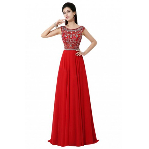 Свадьба - Exquisite A-line Jewel Floor-length Bridesmaid/Prom/Homecoming Dress With Beads from Tidetell