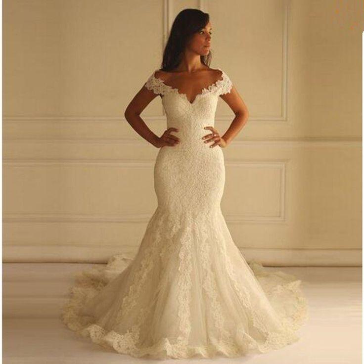 Hochzeit - Plus Size French Lace Mermaid Style With Hand Beaded Appliques :: Autumn Collection