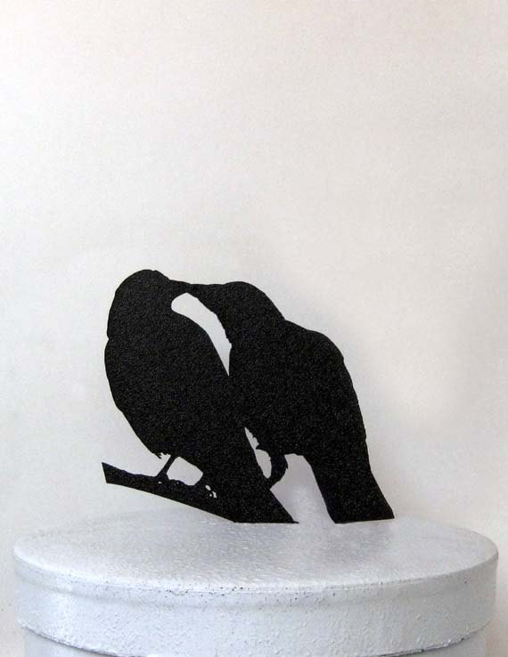 Mariage - Wedding Cake Topper - Crows in Love wedding cake topper