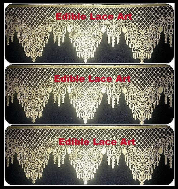 زفاف - 3 x CROWN SHAPED LARGE Edible Laces - Christmas,New Year, Thanks Giving Day, Halloween, Mother's Day Or Party Decorations