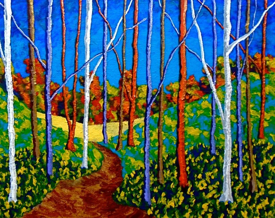 Mariage - Twilight Woods (ORIGINAL ACRYLIC PAINTING) 8" x 10" by Mike Kraus