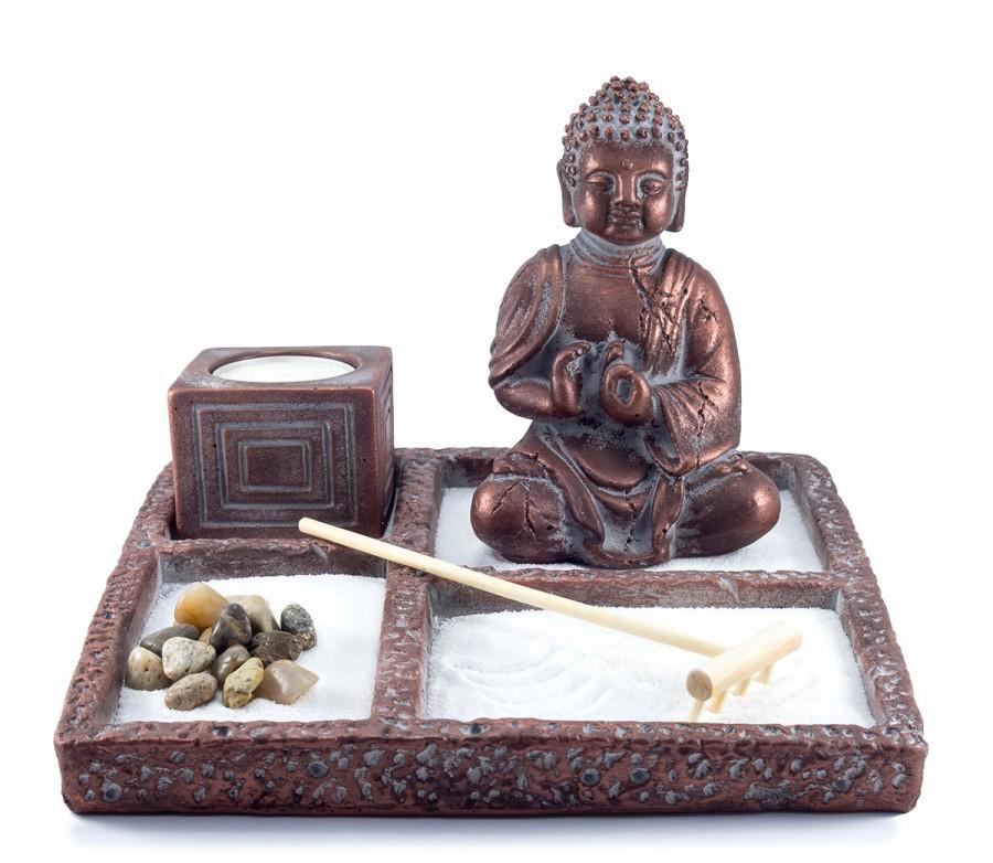 Hochzeit - Zen Garden - Buddha Statue - Mini Zen Garden - Office Decor - Gift for Her - DIY Kit - For Her - Yoga Gifts - Zen Decor - Office Desk Decor