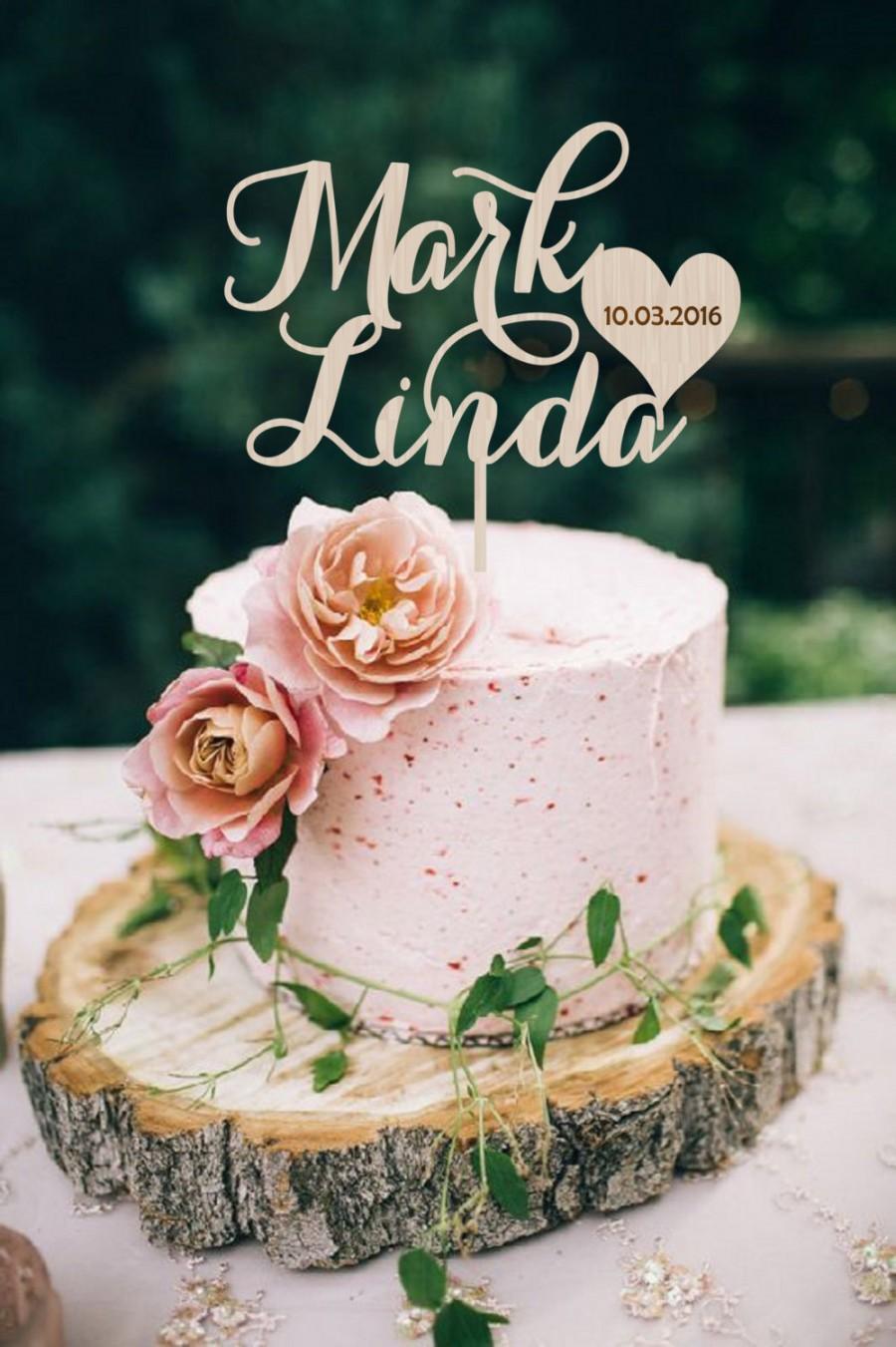 زفاف - Personalized Wedding Cake Topper Names  Mr end Mrs Wedding Cake Topper Silver Wedding Topper  Wood Cake Topper