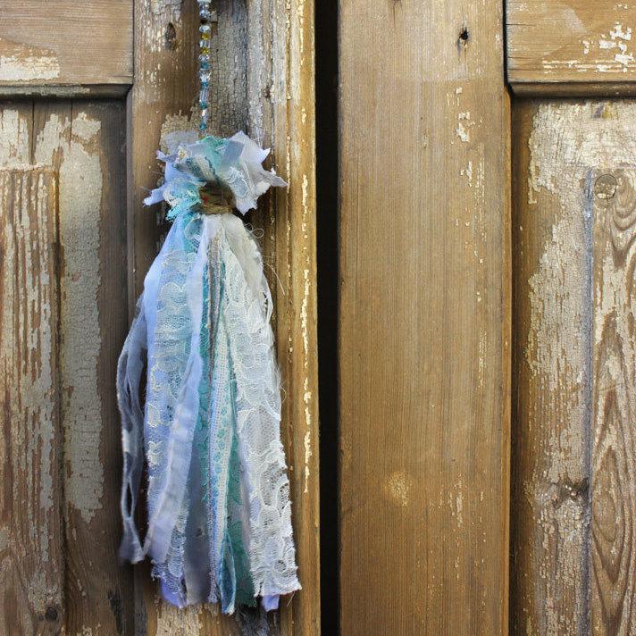 زفاف - bride Accessory keychain Beautiful  boho Handmade keychain Fabric tasel, Beaded decoration. Wall Hanging Decoration