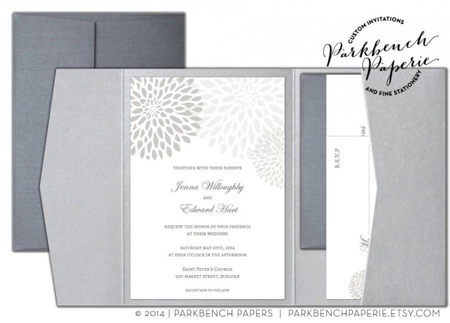 Editable Wedding Invitation RSVP Card And Insert Card Pocket Fold 