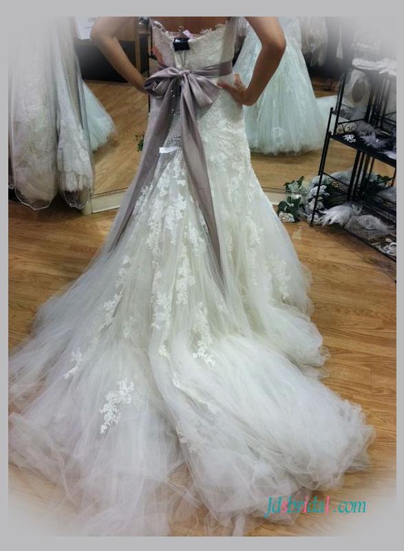 زفاف - Most beautiful strapless lace trumpet wedding dresses