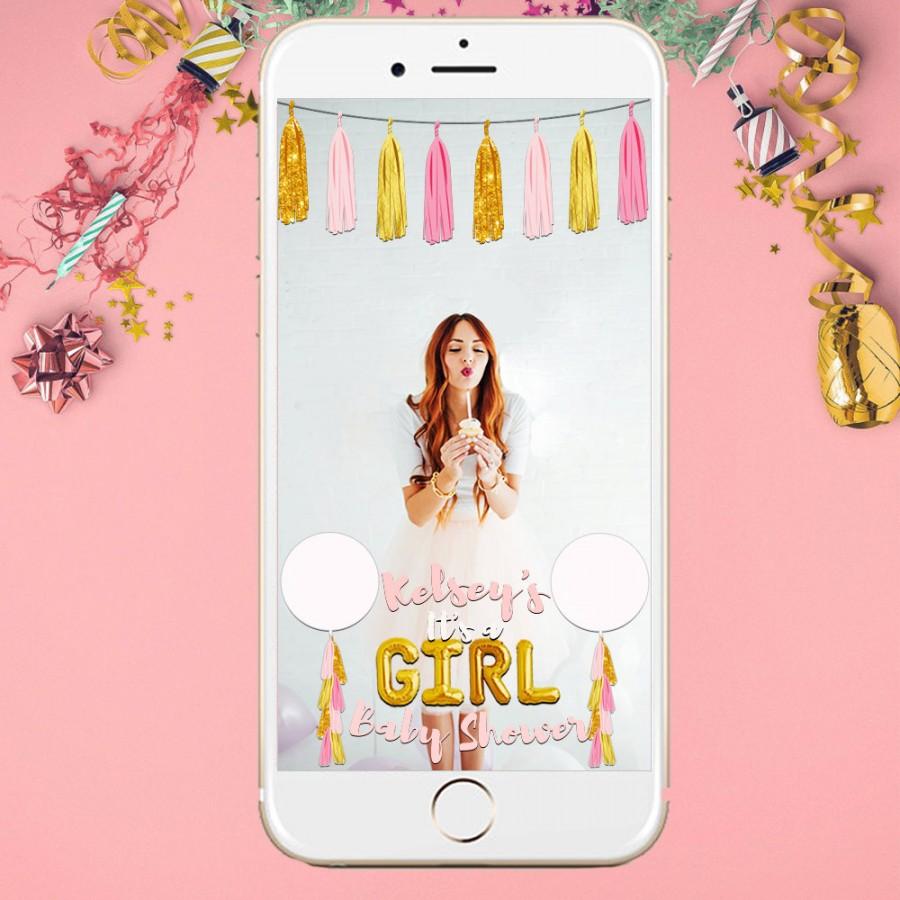 Mariage - SNAPCHAT Geofilter with GOLD BALLOONS Baby Shower 