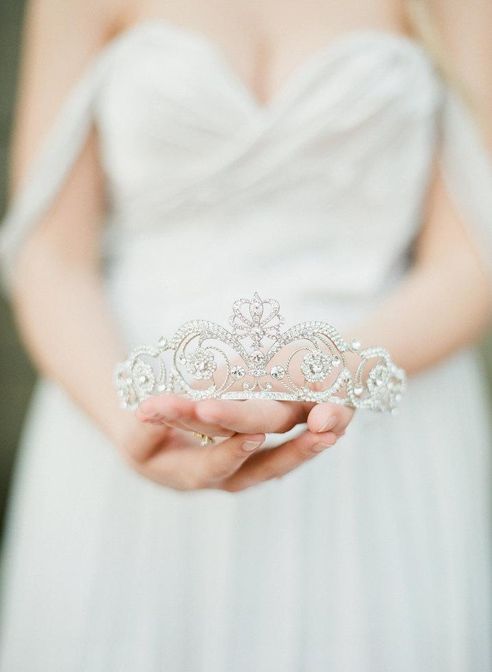 Hochzeit - Bridal Tiara Swarovski Crystal Tiara - MEG, Swarovski Bridal Tiara, Crystal Wedding Crown, Rhinestone Tiara, Wedding Tiara, Diamante Crown