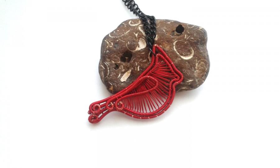زفاف - Cardinal Necklace, Wire Wrapped Red Bird Pendant, Animal Necklace, Wire Weaved Jewelry, Wire Jewellery, Unique Wire Necklace, Christmas Bird