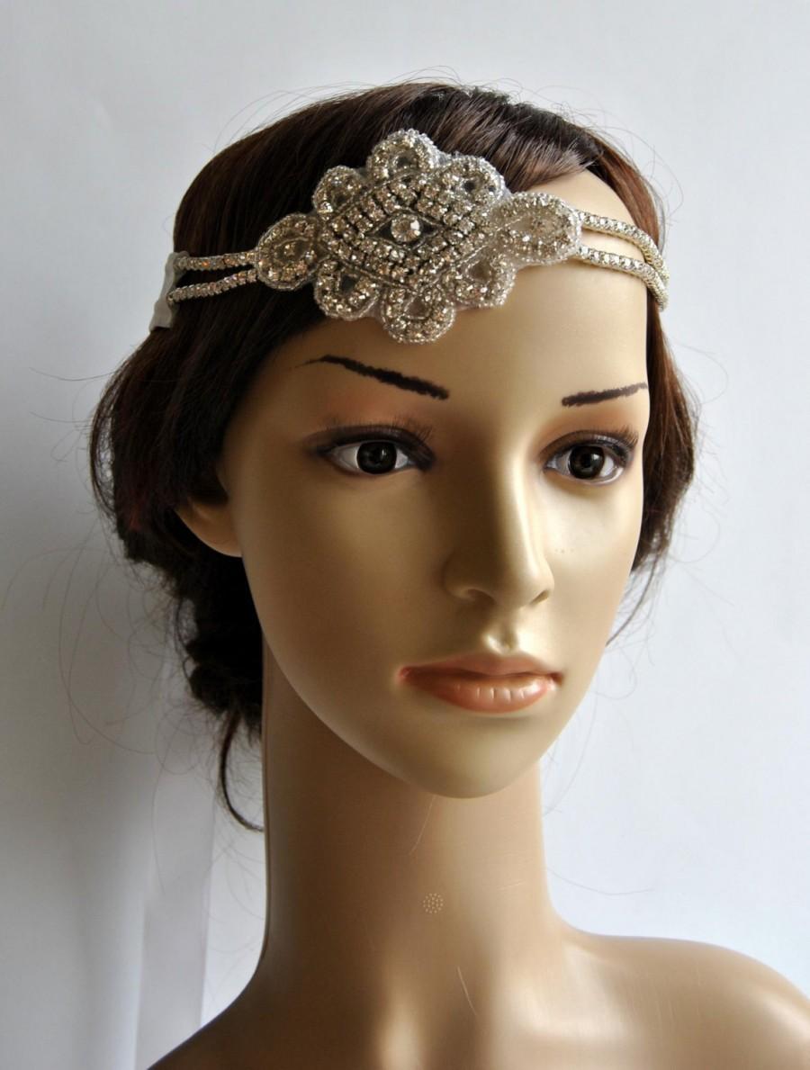 Hochzeit - Vintage Inspired Headband, The Great Gatsby Headband, 1920s headpiece flapper, rhinestone headband, crystal headpiece