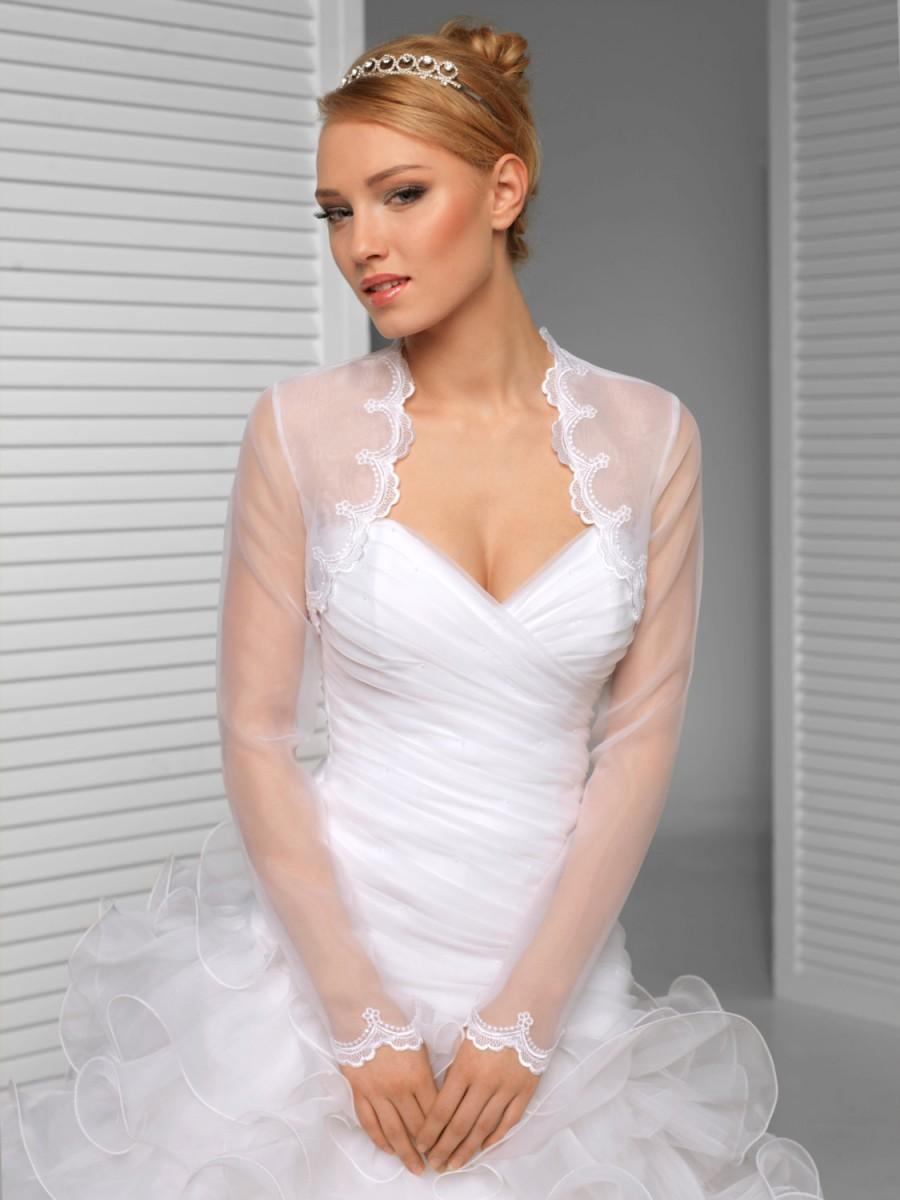 Mariage - Long sleeve Bridal Shrug Lace Wedding Bolero Wedding Shrug