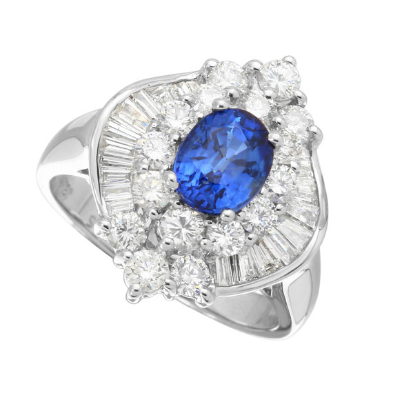 Wedding - Black Friday SALE, 1.60 Carat Sapphire & Diamond Ring 18k, Cyber Monday 2016 Black Friday Jewelry Sales Amazon, Ebay Walmart,
