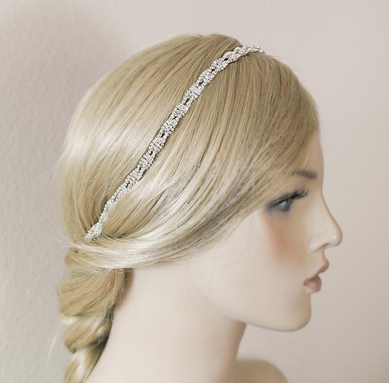 زفاف - Wedding Tiara, Bridal Headband, Wedding Headpiece, Rhinestone Headband, Hair Jewelry. Bridesmaid  Hair Accessory,Prom Tiara -HA013