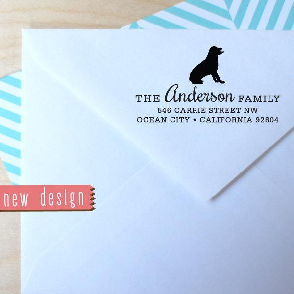 Hochzeit - DOG LOVER custom pre inked address STAMP from usa, custom address stamp, pre inked address stamp, return address stamp with proof dog c6-46