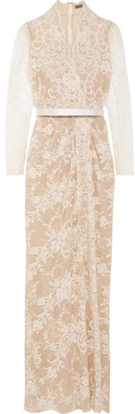 زفاف - Alexander McQueen - Cotton-blend Lace Gown - Ivory