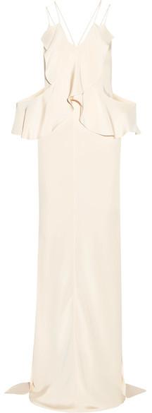 زفاف - Juan Carlos Obando - Eiza Ruffled Silk-crepe Gown - Cream