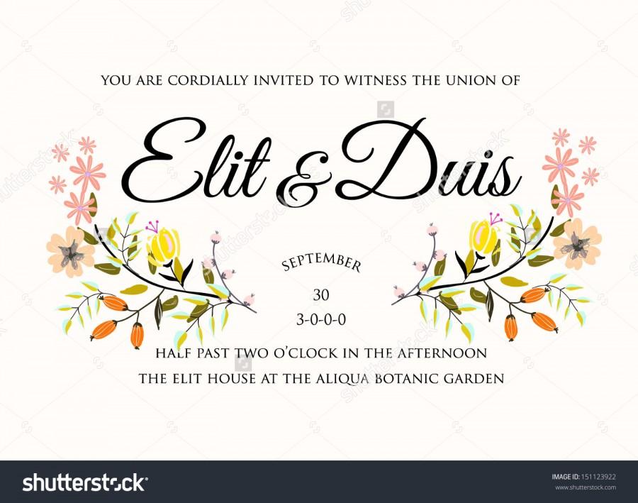 Wedding - Invitation or wedding card with abstract floral background.