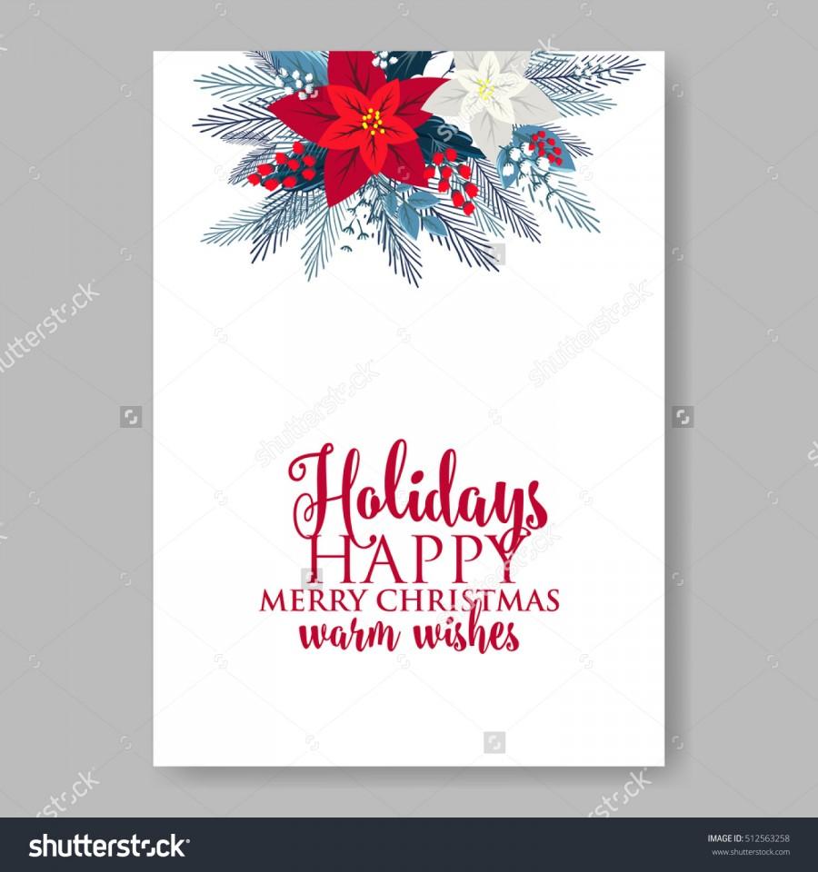 زفاف - Christmas Party wreath poinsettia, pine branch fir tree, needle, flower bouquet Bridal shower ribbon template wording