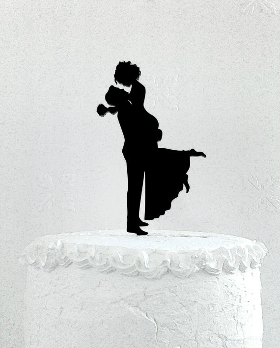 Hochzeit - Wedding cake topper silhouette