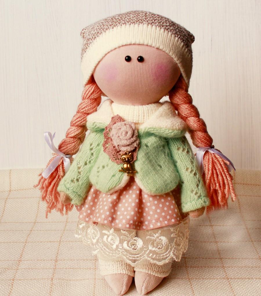 Wedding - tilde doll rag doll handmade Christmas gift souvenir doll cute doll 2016 trends doll pink white and games  gift idea dolls and figurines