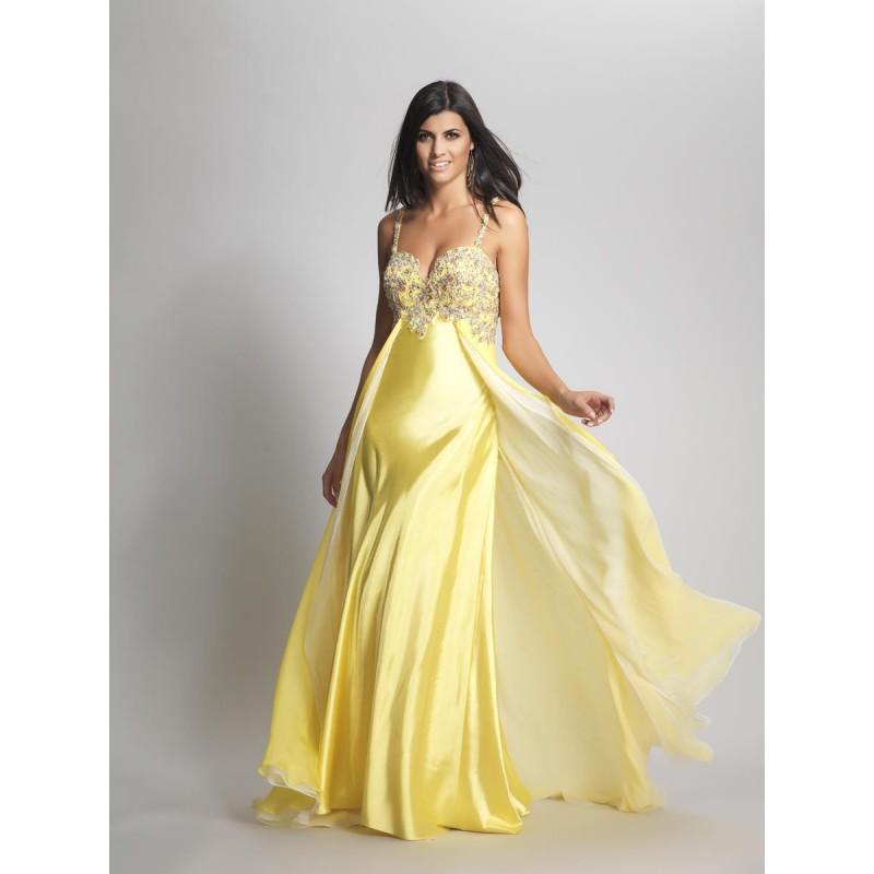 Mariage - Cheap Sweetheart Yellow Chiffon Empire Prom/evening/bridesmaid Dresses Dave And Johnny 8670 - Cheap Discount Evening Gowns