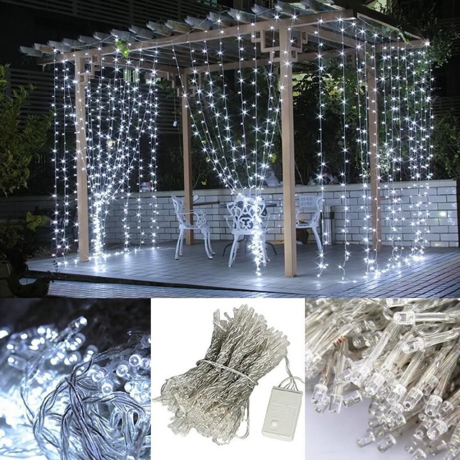 زفاف - Bright LED Curtain Fairy Lights  304 Ct 9.8 FT X 9.8 FT  Weddings Christmas Holidays Parties Home Decor