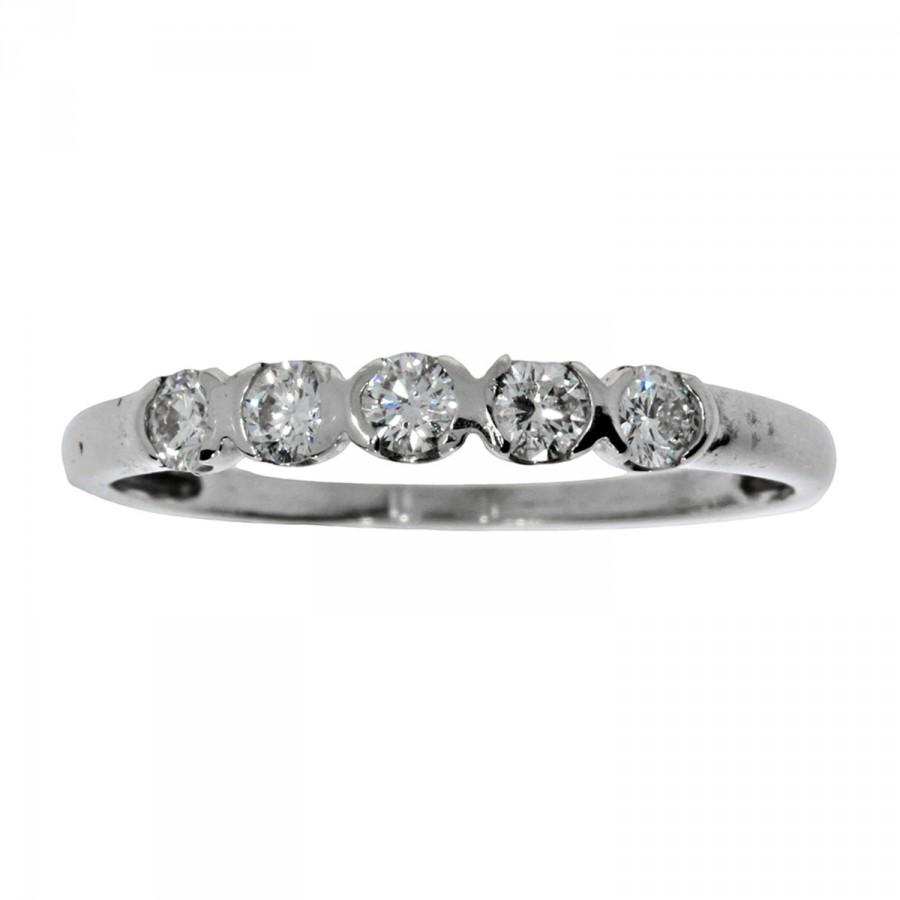 زفاف - Diamond Wedding Band, Women Wedding Ring, Solid White Gold Ring,   Anniversary Ring, Pave Set Diamond Wedding Ring, Birthday Gift, Size 8