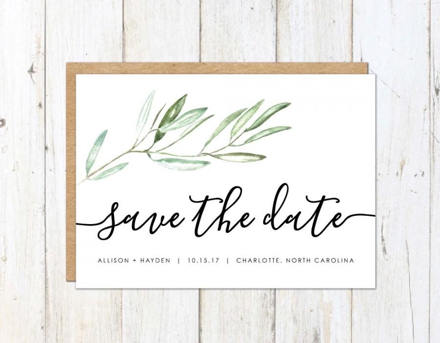 Hochzeit - Rustic Save the Date, Olive Branch Save the Date, Tuscan Save the Date