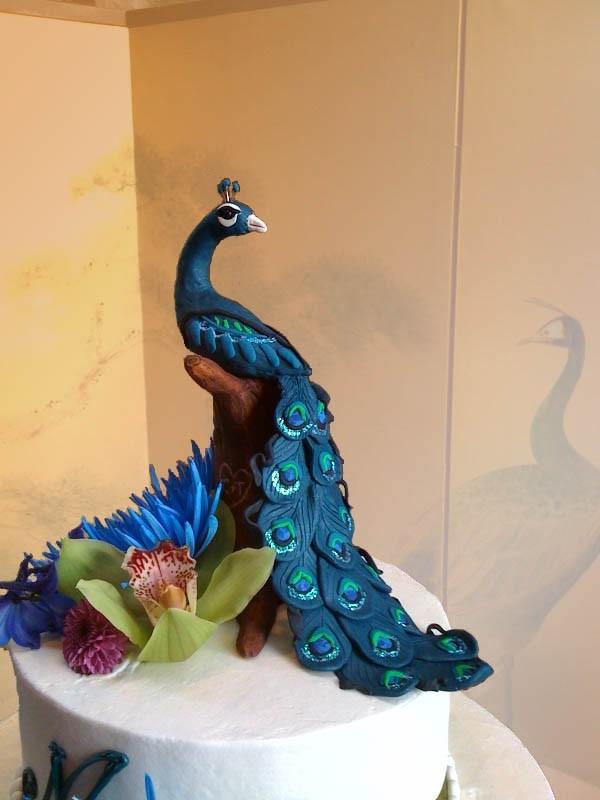 Wedding - Peacock on a tree-trunk - Made to order
