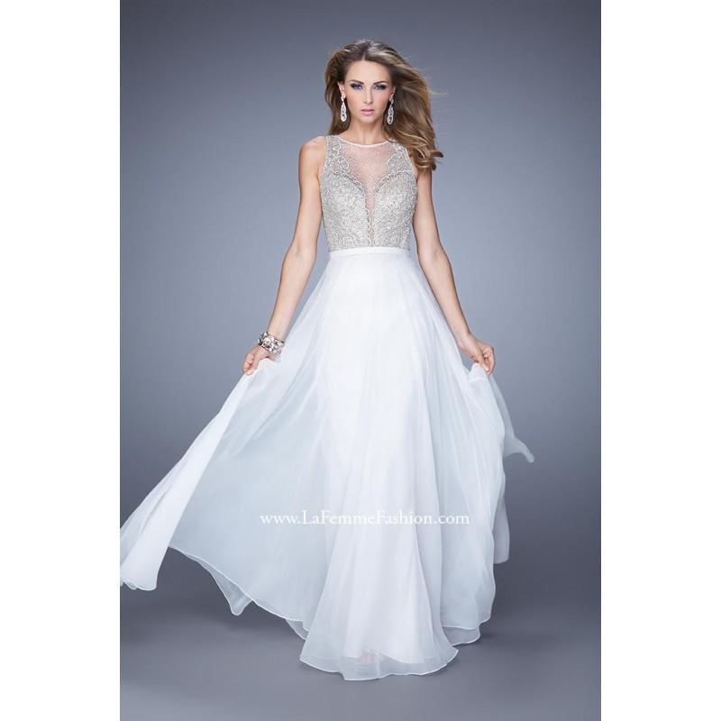 Wedding - La Femme 21212 Chiffon Gown with Iridescent Stones - Brand Prom Dresses