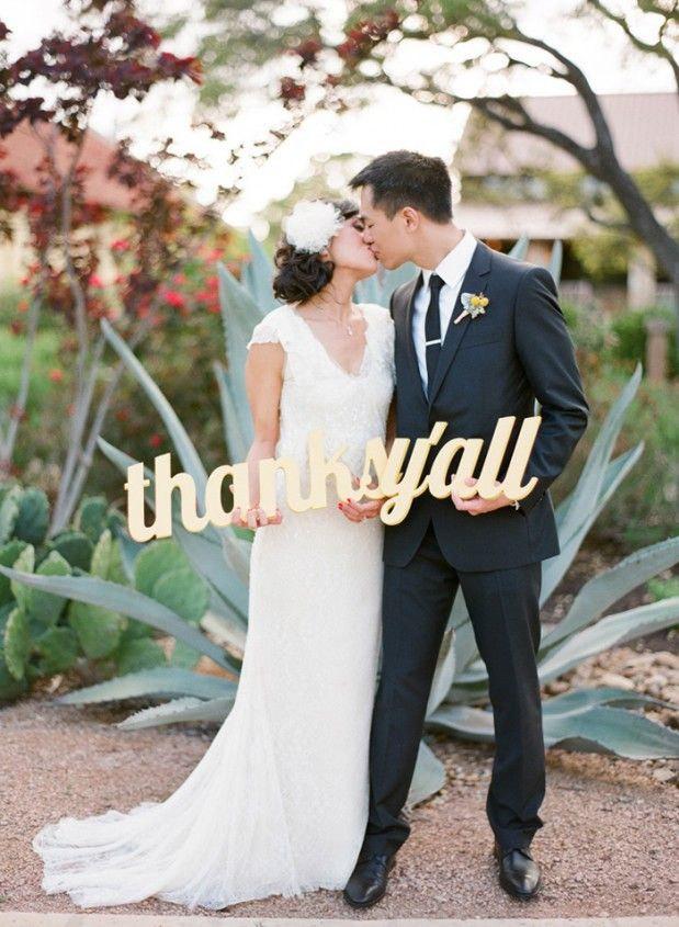 Mariage - Wedding Sign Thanks Y'all Sign for Photography - Southern Wedding Thank You Sign - Thank You Card Prop (Item - TYL200)