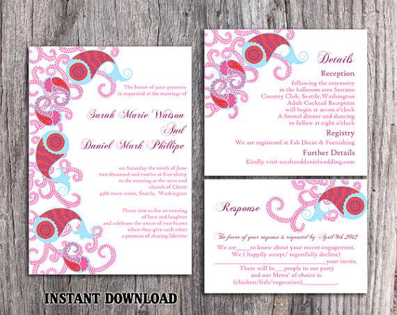 زفاف - DIY Bollywood Wedding Invitation Template Set Editable Word File Instant Download Red Wedding Invitation Indian invitation Bollywood party