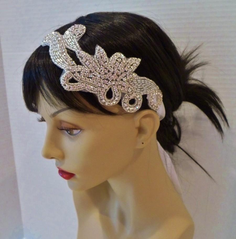 زفاف - Bridal Rhinestone Headband, ROMANCE, Bridal Headpiece, Rhinestone Headpiece, Bridal Headband