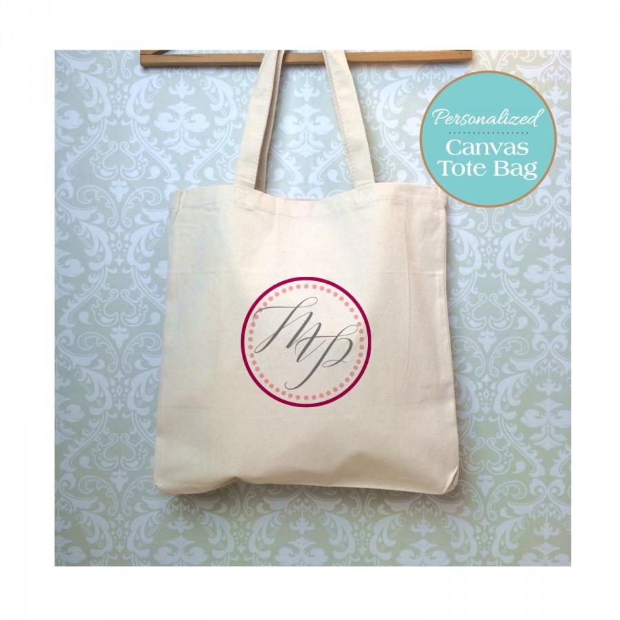 Mariage - Qty 4-Printed Calligraphy Monogram Tote Bag, Wedding Tote Bag, Bridesmaid Tote Bag, Bridesmaid Bag,Bridesmaid Gift, Wedding Party Gift