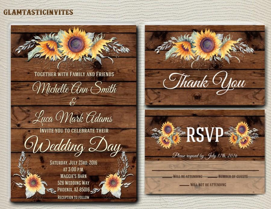 Mariage - Rustic Wedding Invitation Printable, Country Wedding Invitation, Digital file, Printable, wedding invitation suite, Mason Jar Wedding